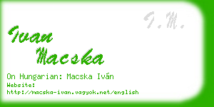 ivan macska business card